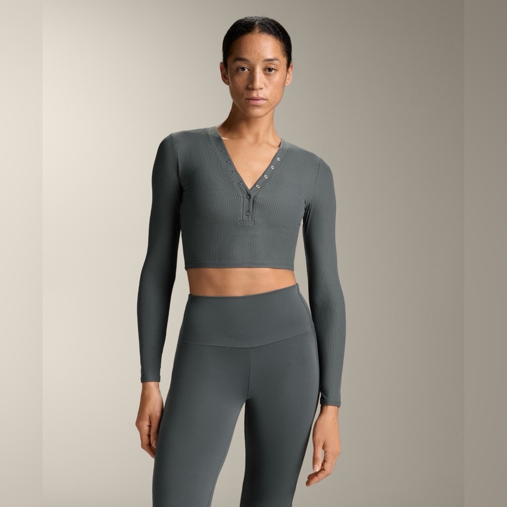 ✨ OYSHO Comfortlux collection Henley and Leggings set in Anthracite Grey